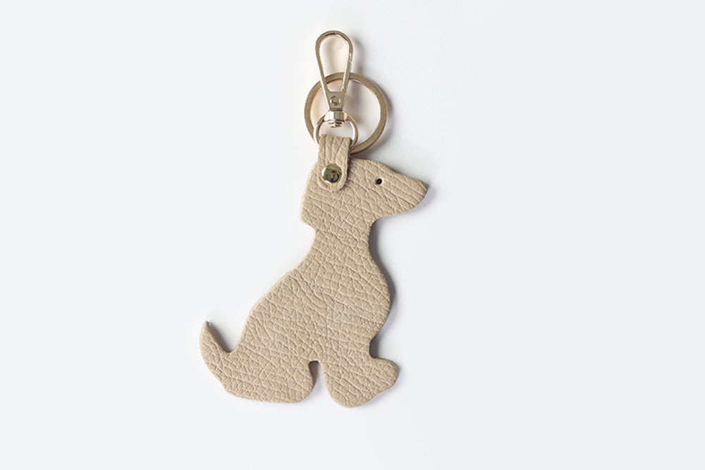 Portachiavi Charm in Pelle Dollaro a Forma di Cane
